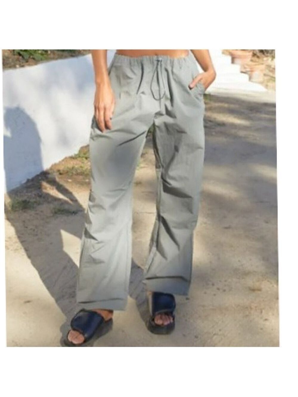 Oak and Fort Nylon Parachute Pants, Sedona Sage Green, Size XXS